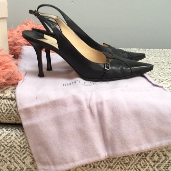 Like new Jimmy Choo navy sling back heels - Picture 3 of 5